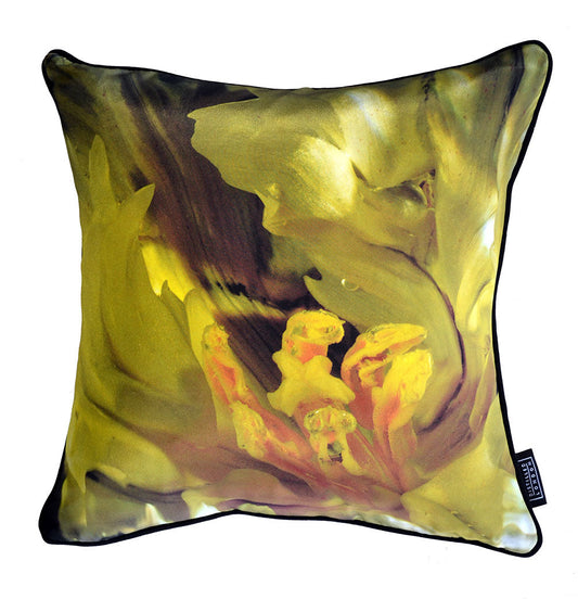 Yellow Paris Tulip Silk Cushion   - €190 | Shop now & buy direct from the artists studio - Distil Ennui ™ est.1990.