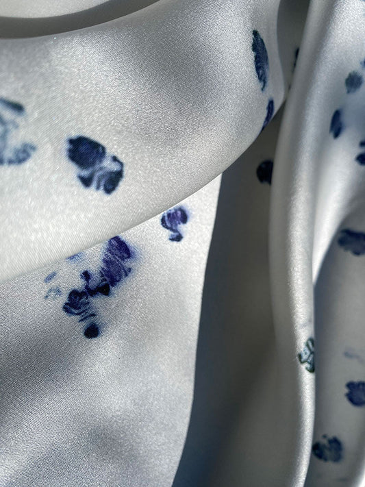 Naturally printed bright blue polka dot silk scarf   - €95 | Shop now & buy direct from the artists studio - Distil Ennui ™ est.1990.