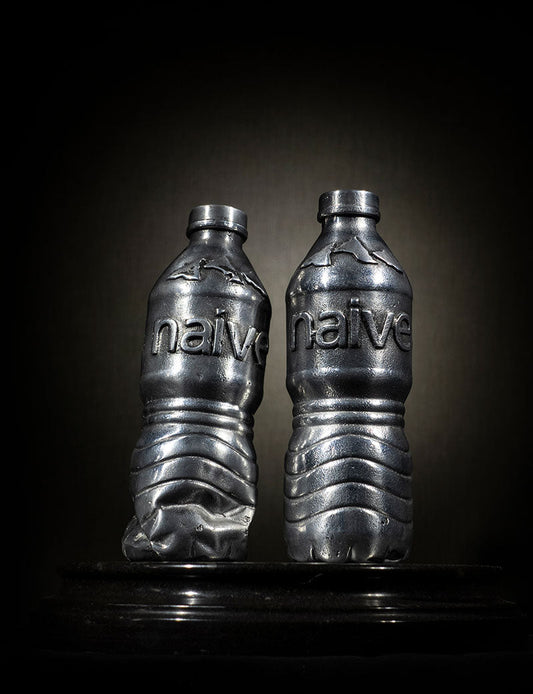 The Naive Twins recycled aluminium water bottle sculptures   - €6400 | Shop now & buy direct from the artists studio - Distil Ennui ™ est.1990.