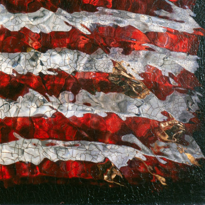 Aged American Flag In Flower Petals No. 0107  photographic print - €2100 | Shop now & buy direct from the artists studio - Distil Ennui ™ est.1990.