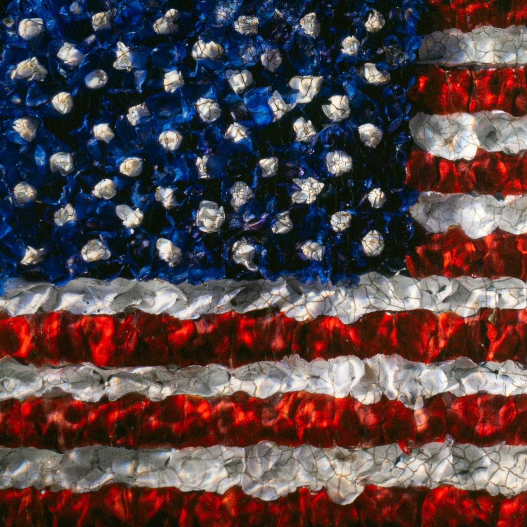 Aged American Flag In Flower Petals No. 0107  photographic print - €2100 | Shop now & buy direct from the artists studio - Distil Ennui ™ est.1990.