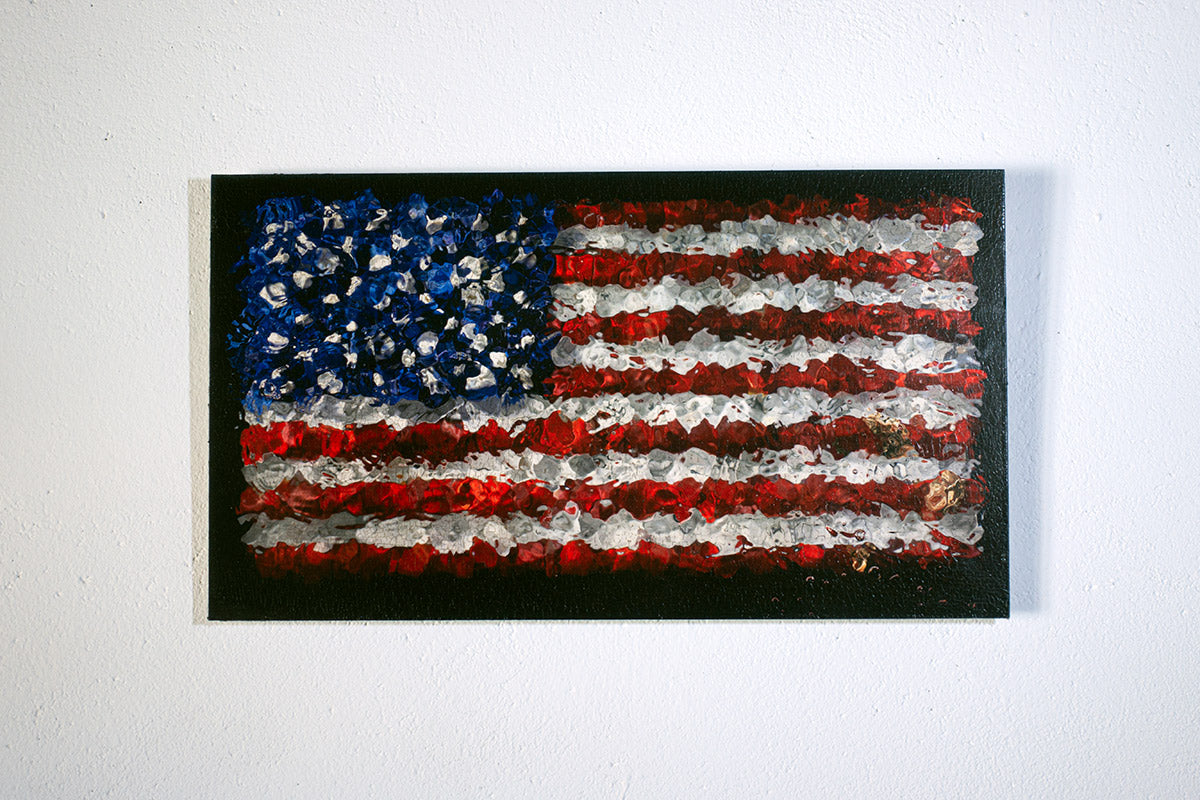 Aged American Flag In Flower Petals No. 0112  photographic print - €2100 | Shop now & buy direct from the artists studio - Distil Ennui ™ est.1990.