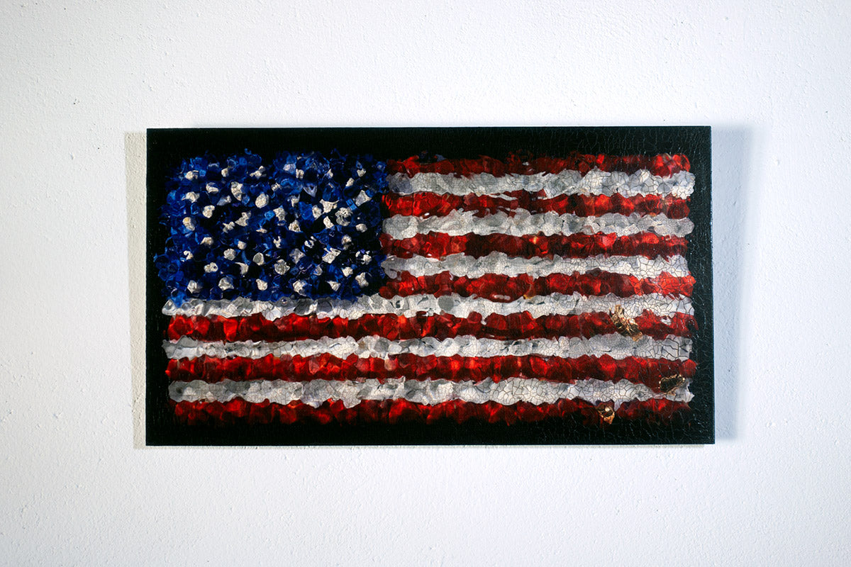 Aged American Flag In Flower Petals No. 0113  photographic print - €2100 | Shop now & buy direct from the artists studio - Distil Ennui ™ est.1990.