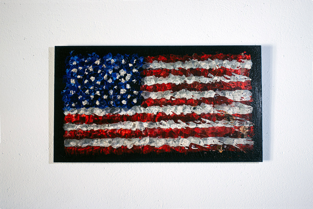 Aged American Flag In Flower Petals No. 0176  photographic print - €2100 | Shop now & buy direct from the artists studio - Distil Ennui ™ est.1990.