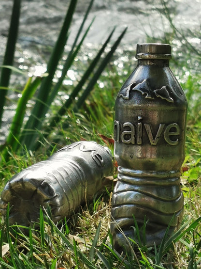 The Naive Twins recycled aluminium water bottle sculptures   - €6400 | Shop now & buy direct from the artists studio - Distil Ennui ™ est.1990.