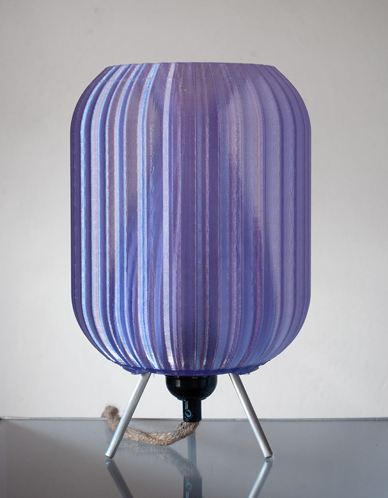 Lavender 'Vortex' table lamp with flame LED  light - €150 | Shop now & buy direct from the artists studio - Distil Ennui ™ est.1990.