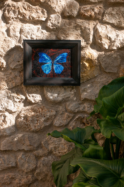 Swarm underwater butterfly No. 0762, Unique Photographic Print in Shou Sugi Ban Frame   - €900 | Shop now & buy direct from the artists studio - Distil Ennui ™ est.1990.