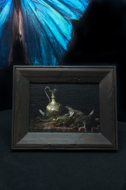 Underwater vanitas 'Multiply' unique photographic print in a Shou Sugi Ban frame