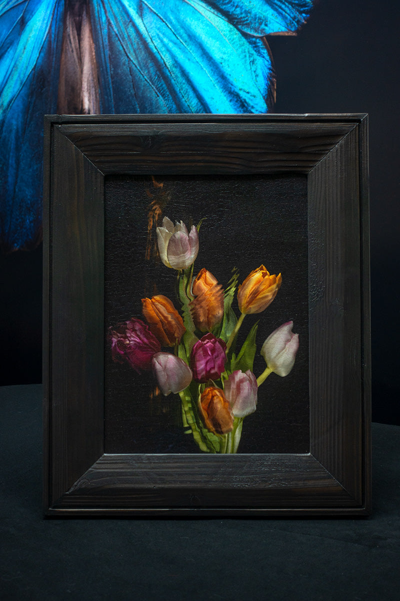 Underwater Floral Vanitas Photographic Print (No.II) in Shou Sugi Ban Frame   - €900 | Shop now & buy direct from the artists studio - Distil Ennui ™ est.1990.