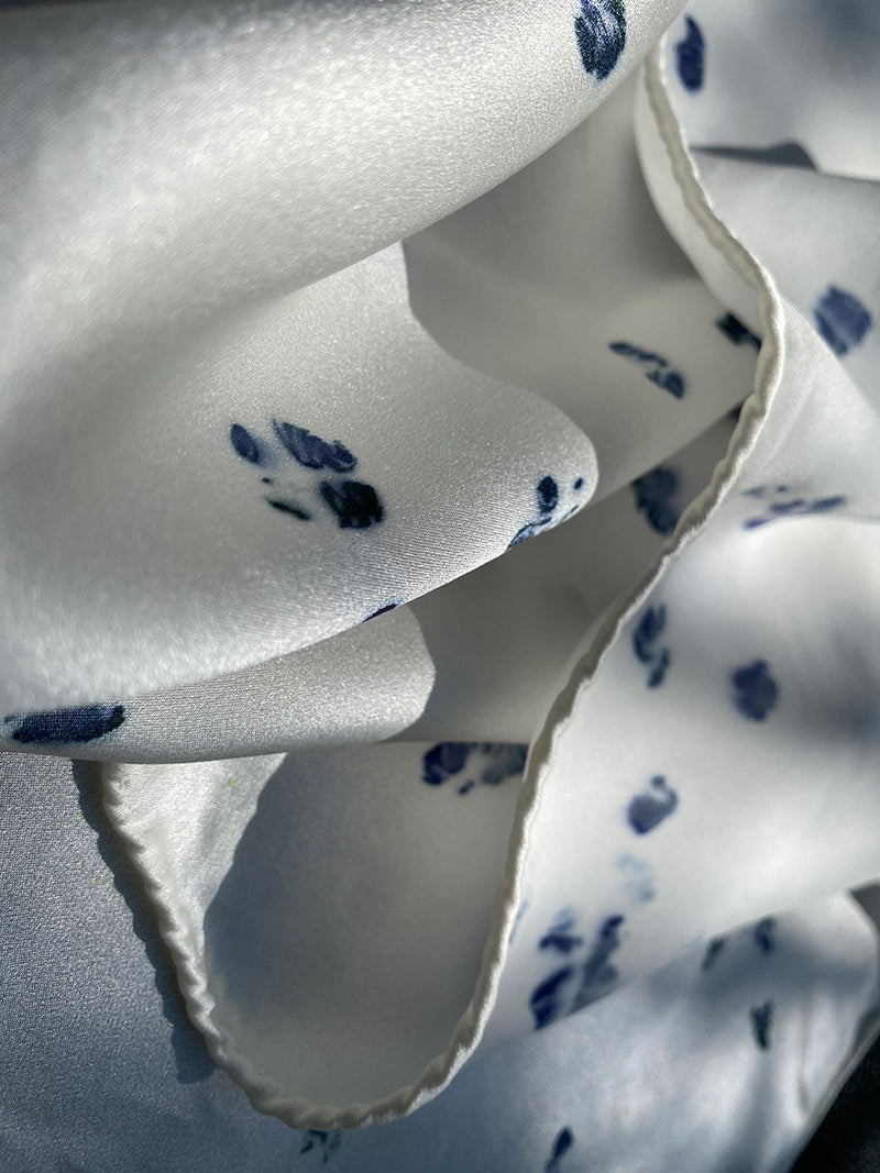 Naturally printed bright blue polka dot silk scarf   - €95 | Shop now & buy direct from the artists studio - Distil Ennui ™ est.1990.