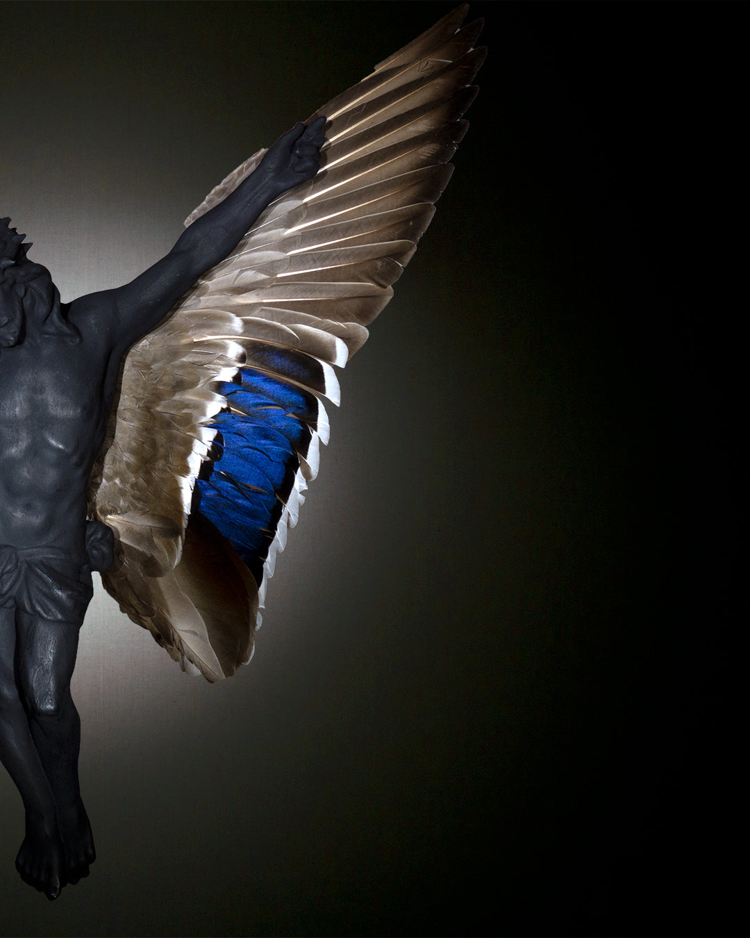 carbon Jesus with wings ceramic sculpture  sculpture - €5200 | Shop now & buy direct from the artists studio - Distil Ennui ™ est.1990.