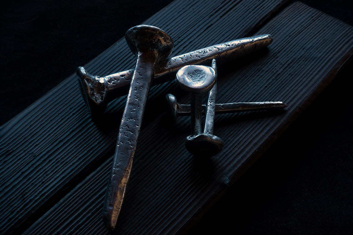 Round head hand forged nails   - €80 | Shop now & buy direct from the artists studio - Distil Ennui ™ est.1990.