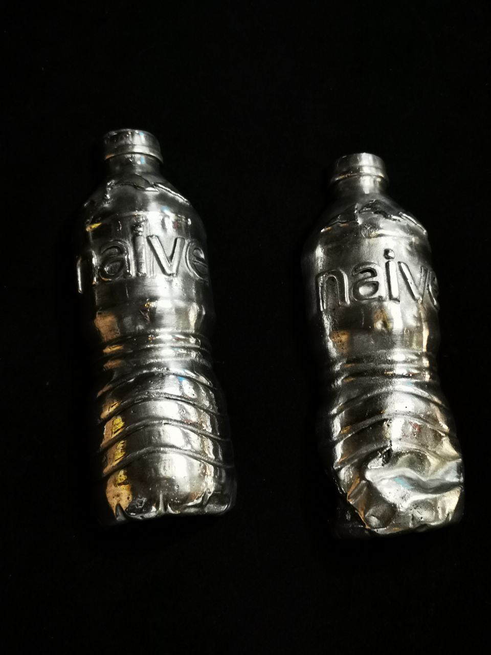 Loitering Naive Twins recycled aluminium water bottle sculptures   - €1800 | Shop now & buy direct from the artists studio - Distil Ennui ™ est.1990.