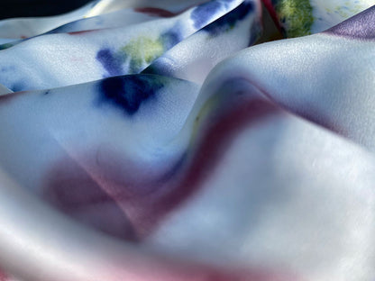 Naturally printed sunset poppies silk scarf   - €95 | Shop now & buy direct from the artists studio - Distil Ennui ™ est.1990.