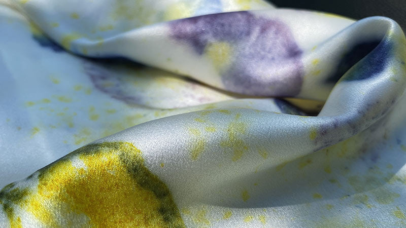 Naturally printed Dawn floral abstract silk scarf   - €95 | Shop now & buy direct from the artists studio - Distil Ennui ™ est.1990.